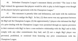 Illustration for article titled Big3 Files Defamation Lawsuit Against Champions Basketball League